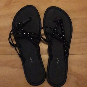 Black flip flops